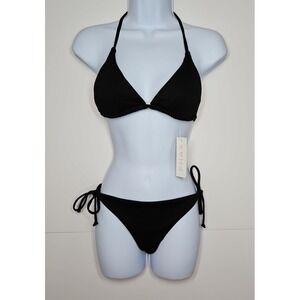 Phax Womens Black Triangle String Bikini w/ Cheeky Bottom Size XL NWT